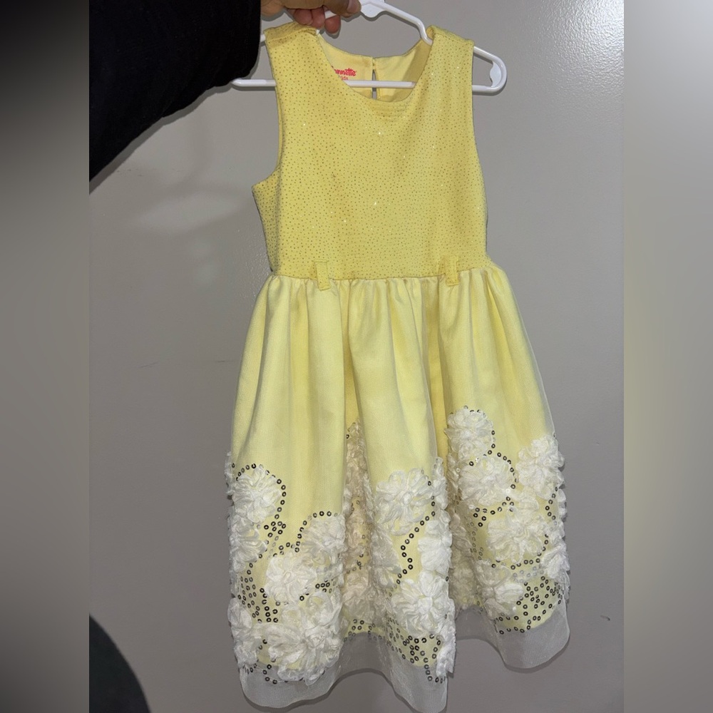 Nannette Yellow and White Floral Kids Dress